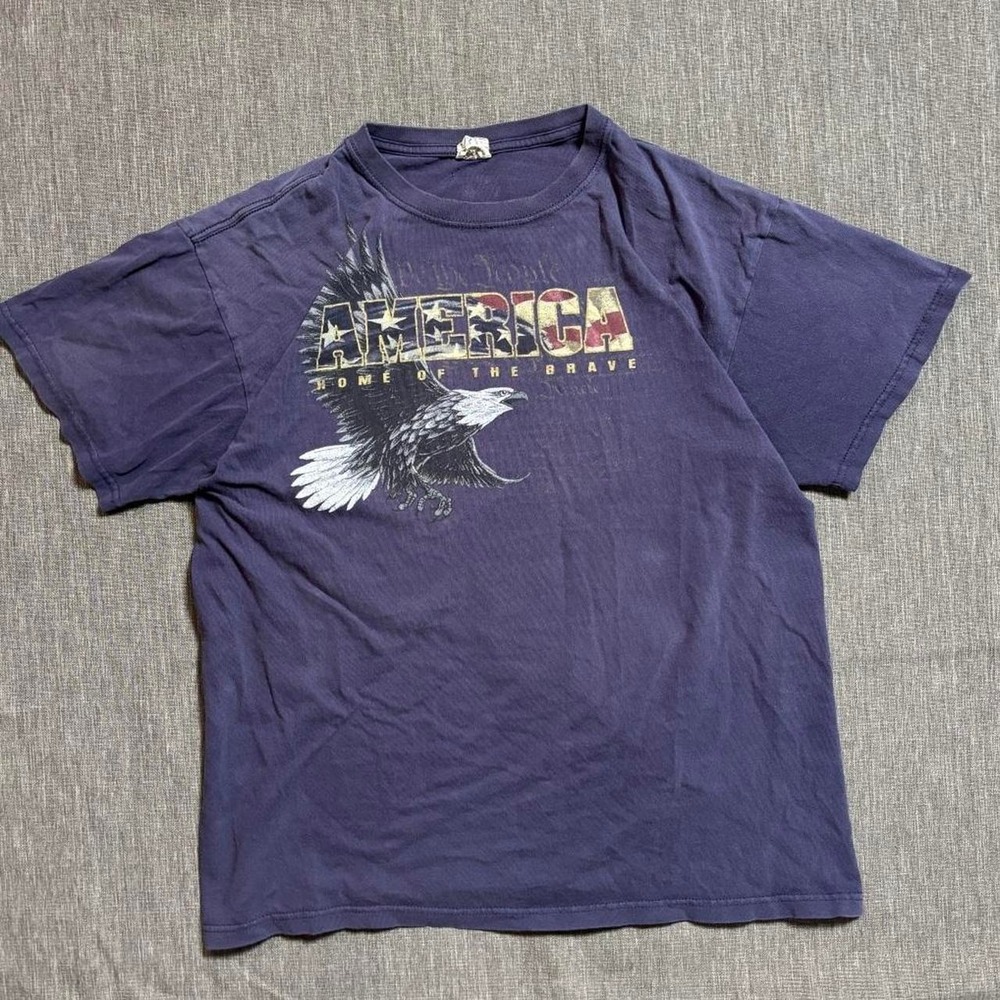 Vintage Purple America Home Of The Brave graphic tee